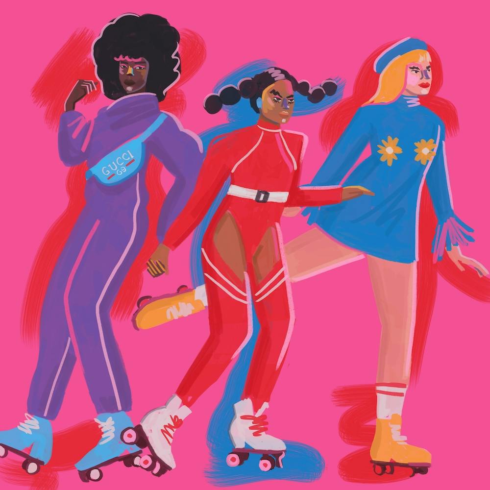 Roller Skaters 1 Square