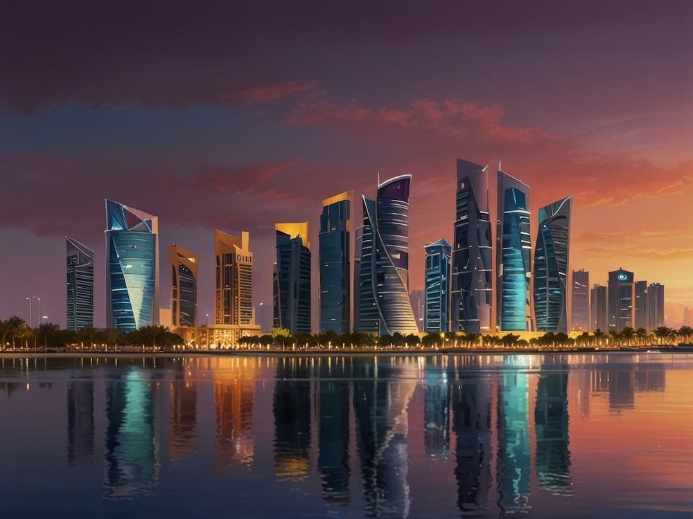 Qatar City Skyline Art