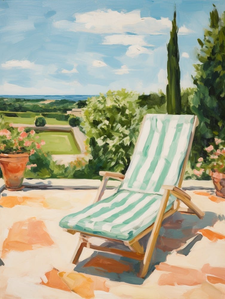 Sun Lounger By The Pool In Alberobello Italy