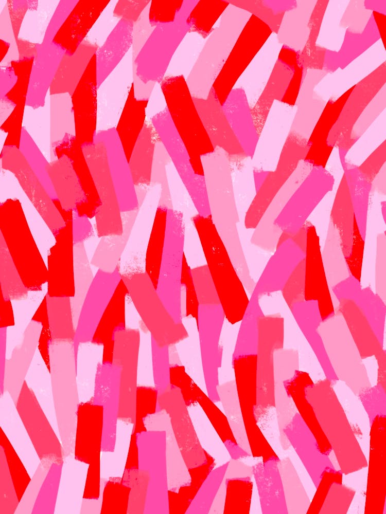 Pink And Red Abstract Brush Stroke Stripes