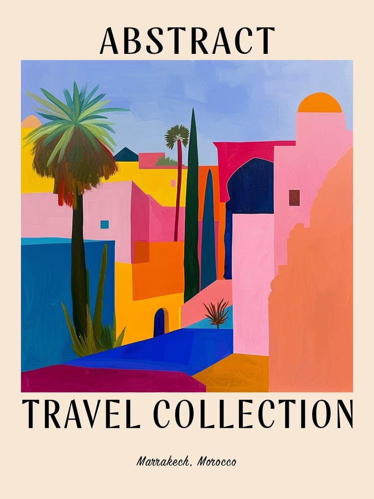 Abstract Travel Collection Poster Marrakech Morocco 5