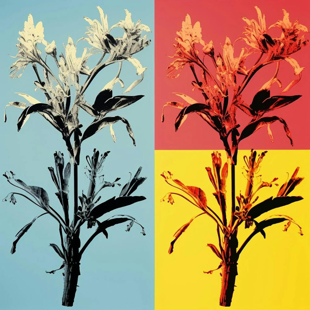 Andy Warhol Style Pop Art Flowers Kangaroo Paw 2 Square
