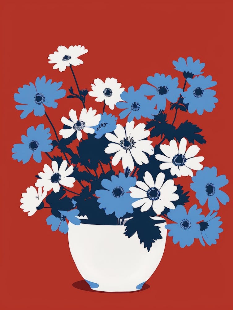 Blue And White Flowers 2