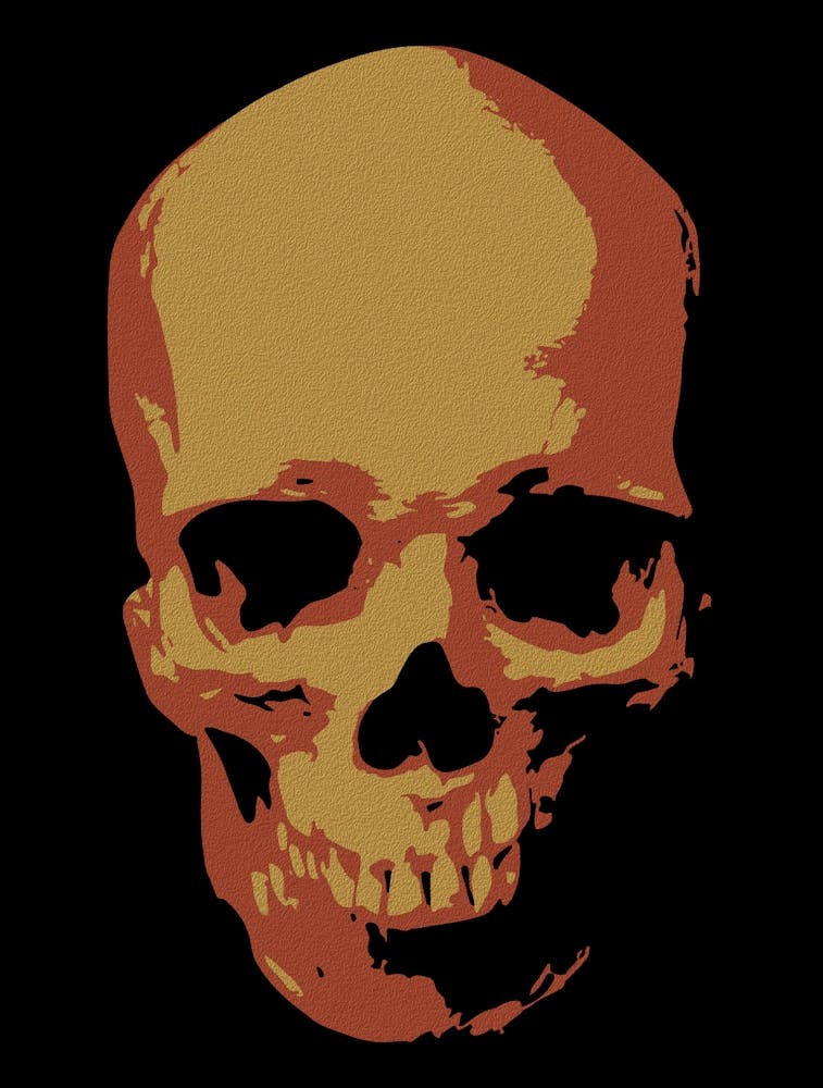 Fiery Skull Dark Gothic Art