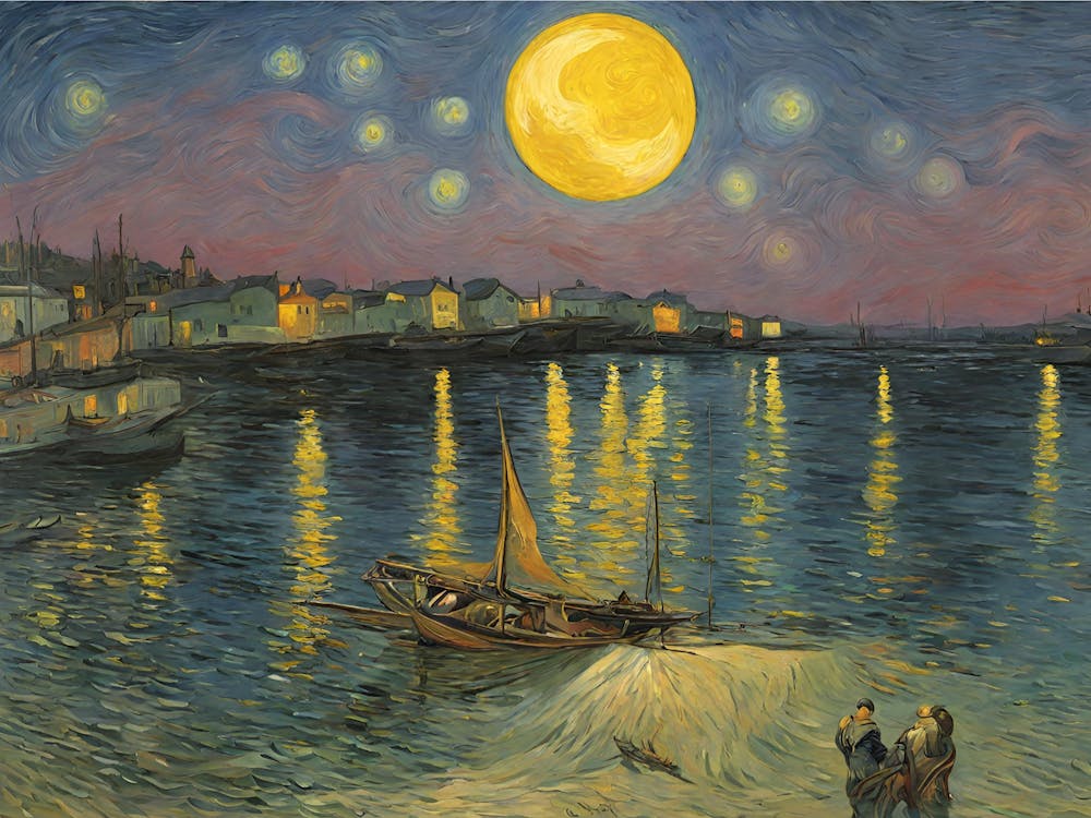 Starry Night Over The Moon