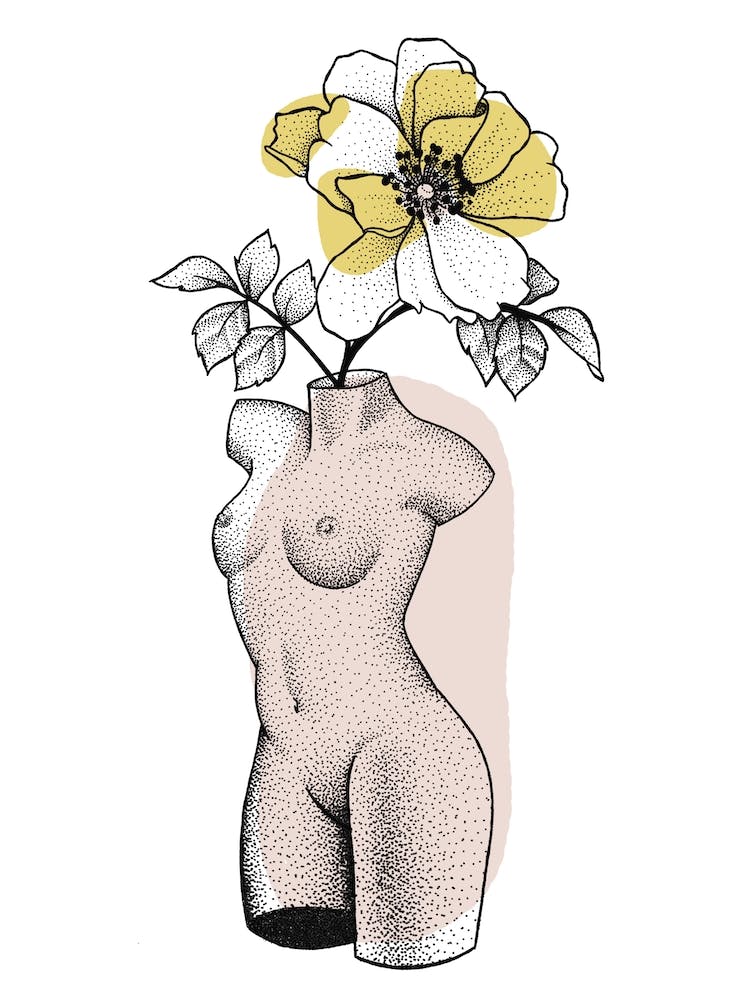 Nude With Flower