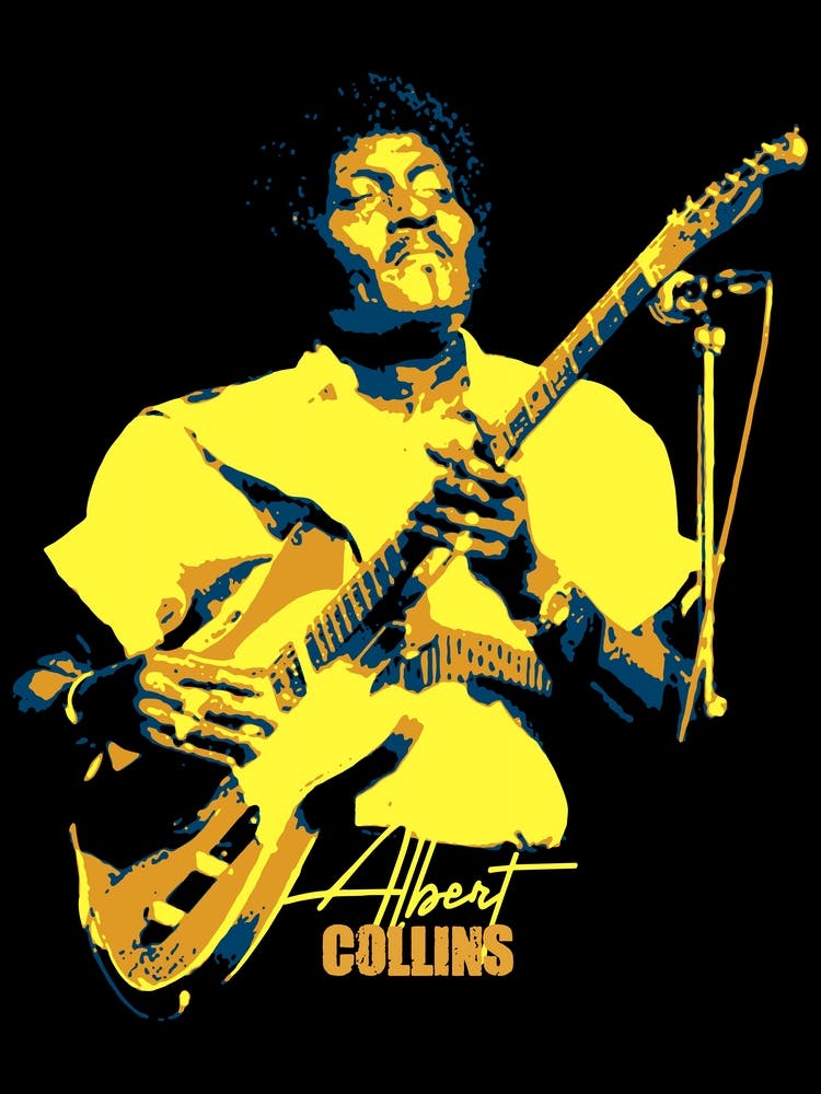 Albert Collins Blues Guitarist in Pop Art