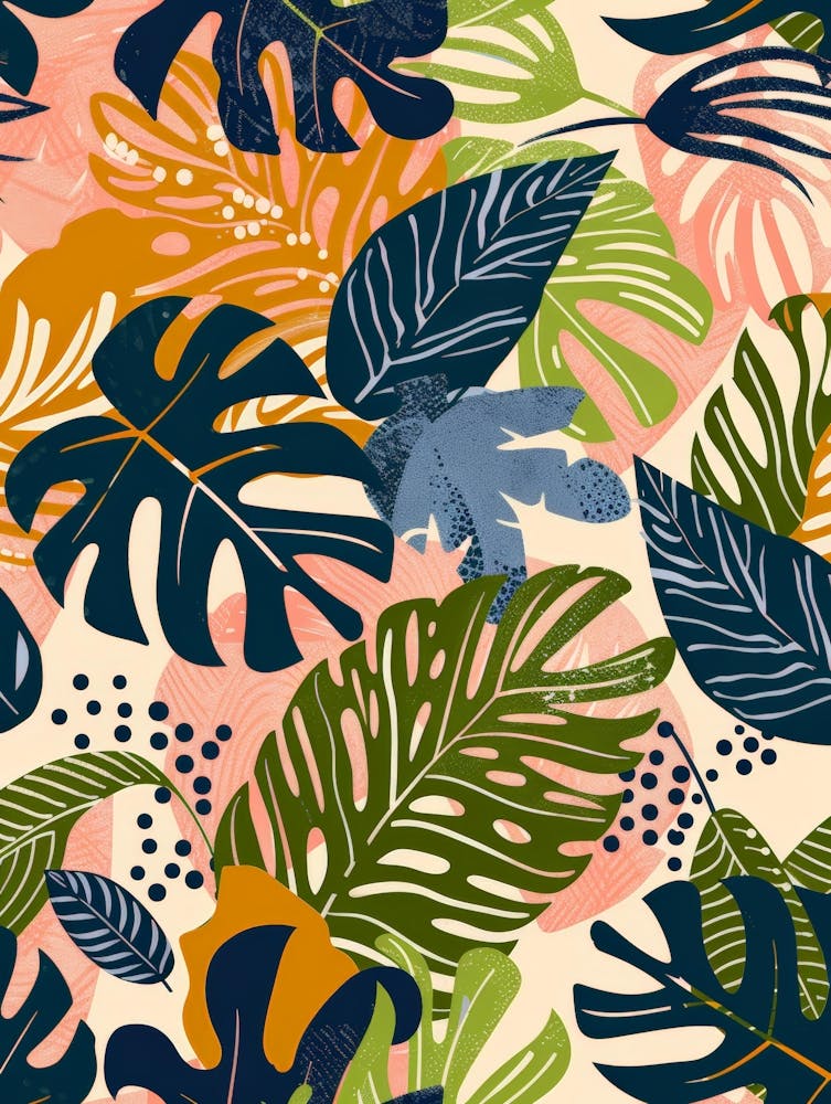 Tropical Leaves Seamless Pattern 3