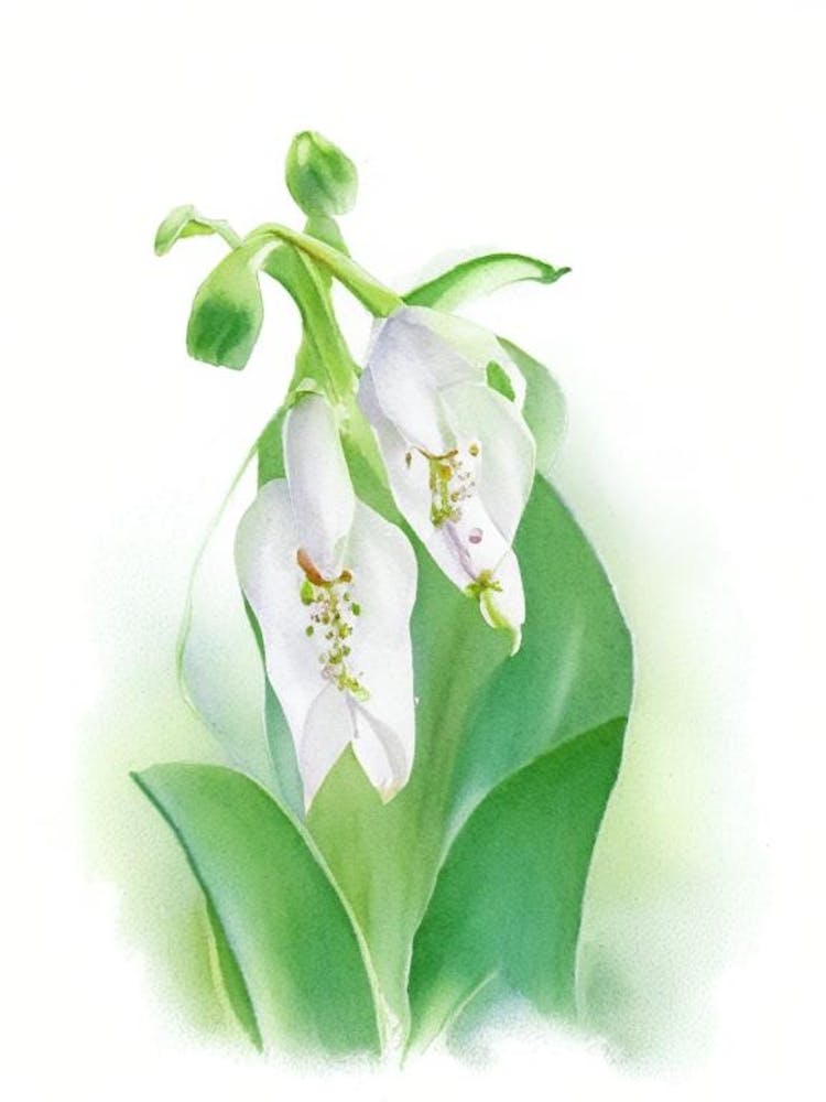 Lily Of The Valley Wildflower Watercolour