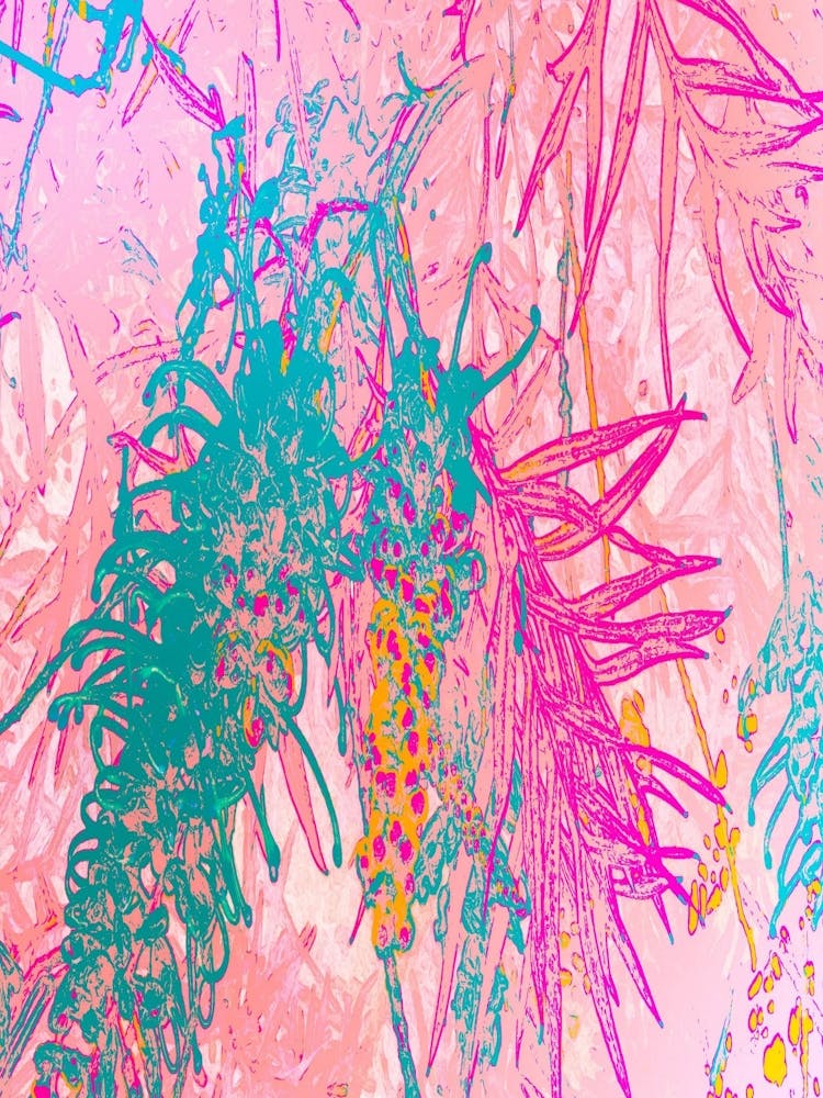 Pink And Blue Abstract Painting