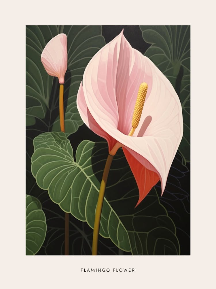 Flower Illustration Flamingo Flower 2 Poster