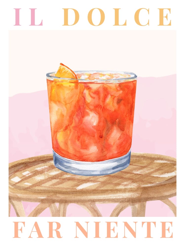 Negroni Poster, Il Dolce Far Niente,