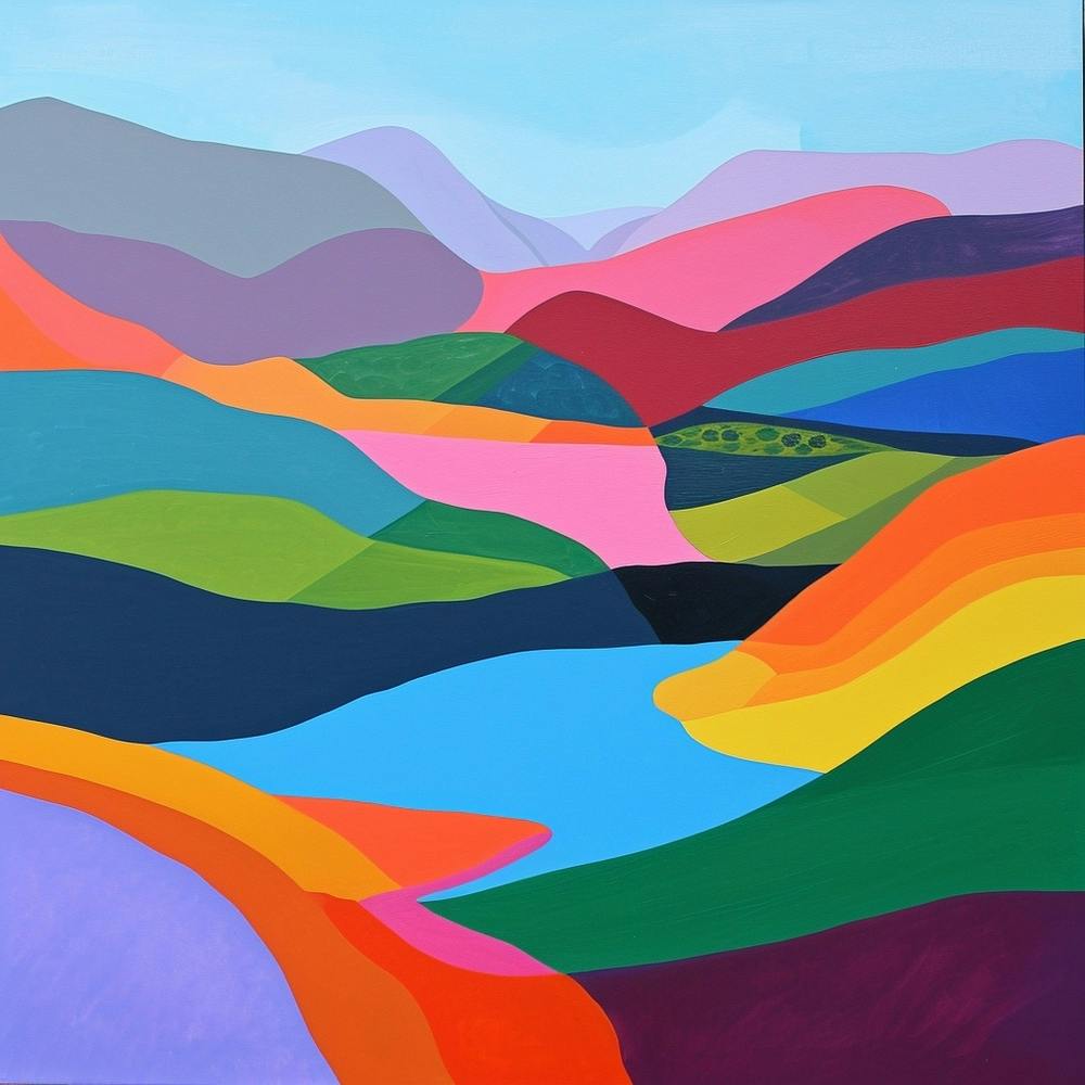 Colourful Abstract Lake District National Park England 2