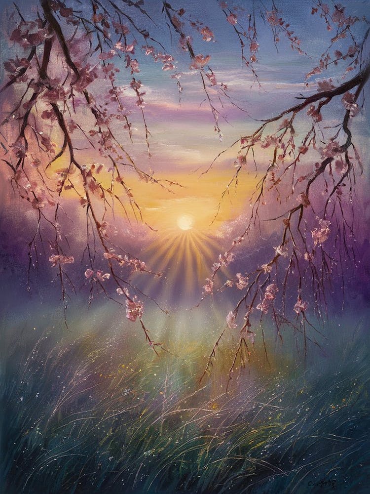 Sunset Over Cherry Blossoms 1