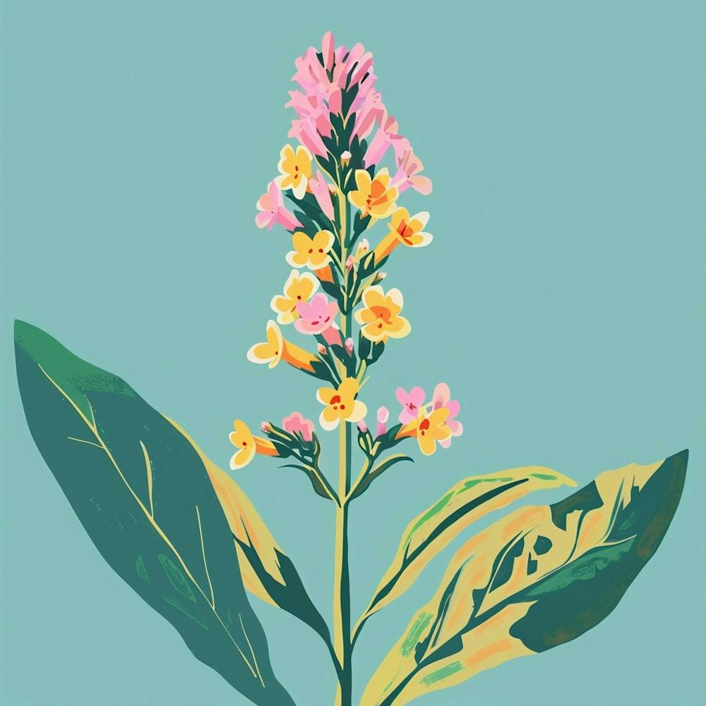 Statice 2 Square Flower Illustration