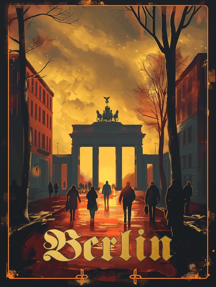 Berlin, Germany Vintage Travel Poster