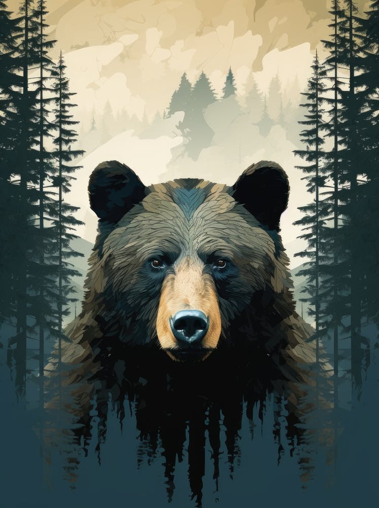 Black Bear In The Forest