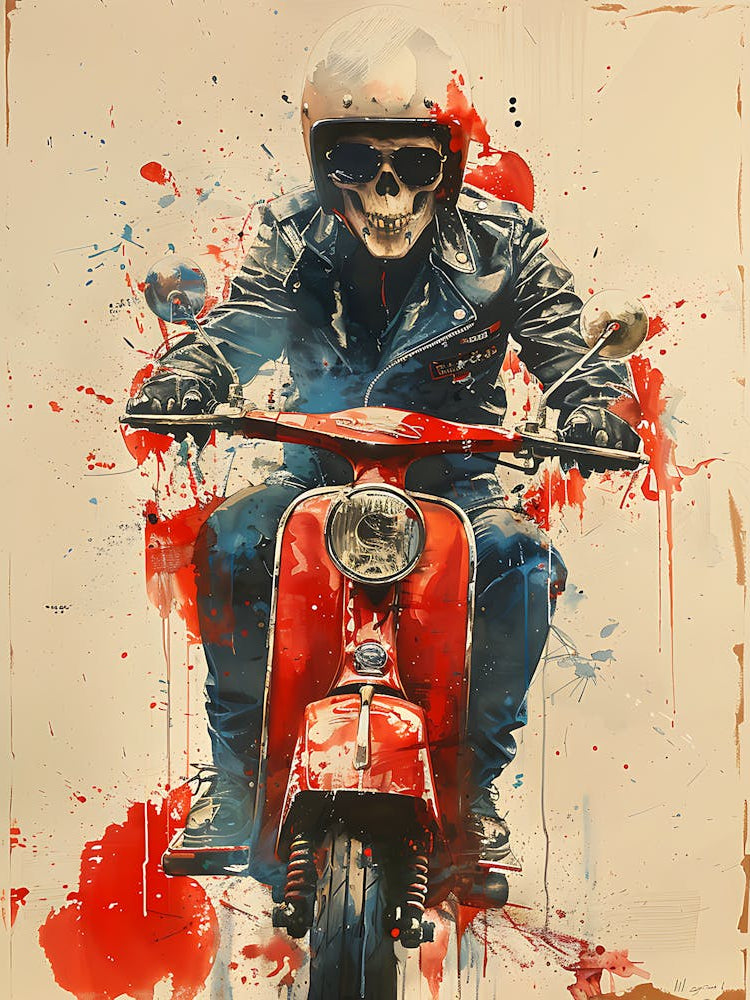 Skull On A Moped 1