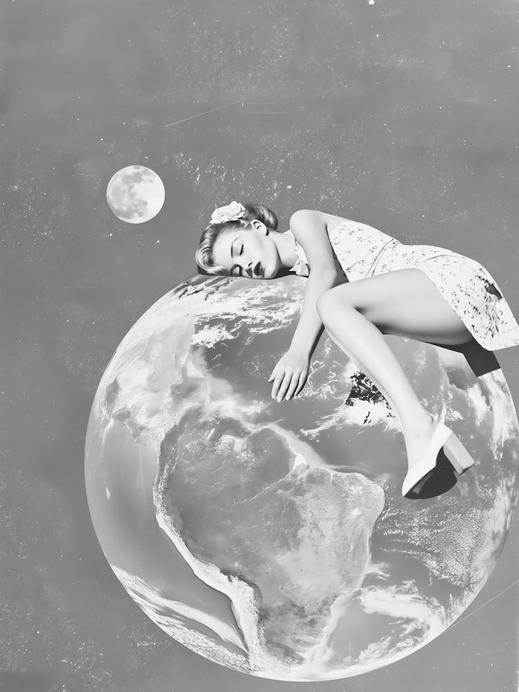 Woman Sleeping On The Earth
