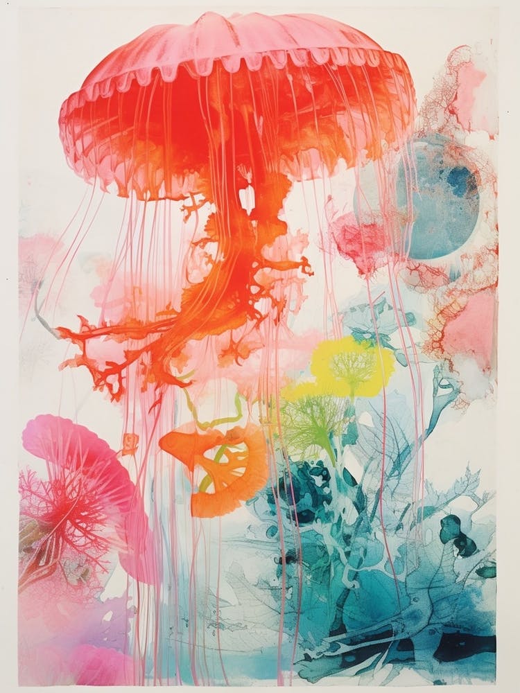 Jelly Fish Risograph Inspired 2