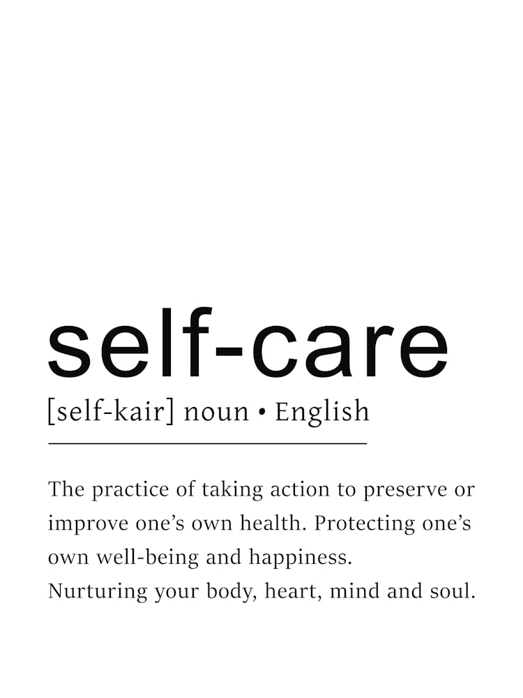 Self Care Definition Print - Mental Health