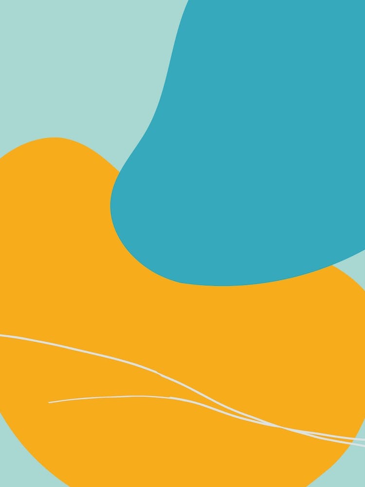 Mita Teal And Yellow Bold Abstract