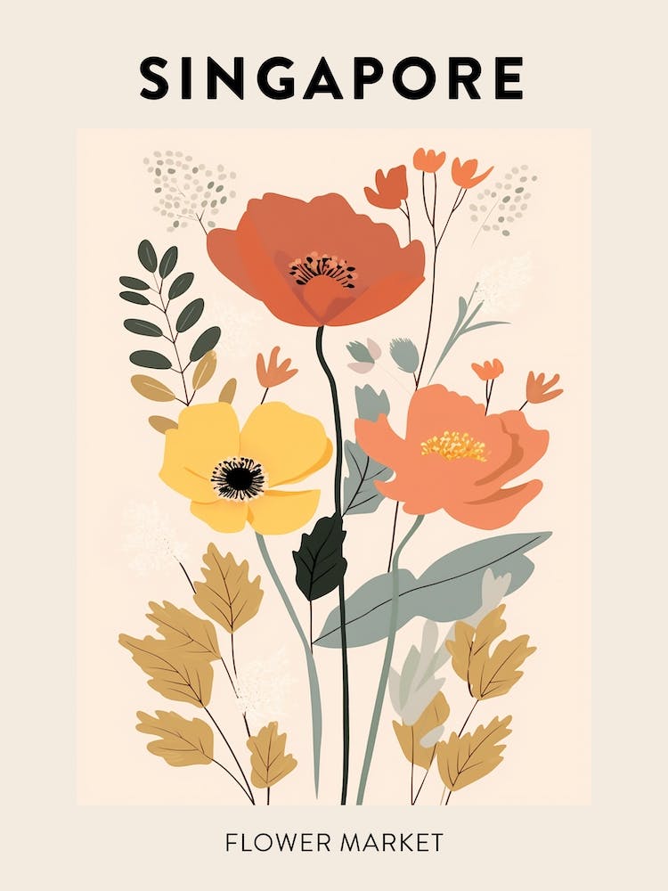 Flower Market Poster Singapore