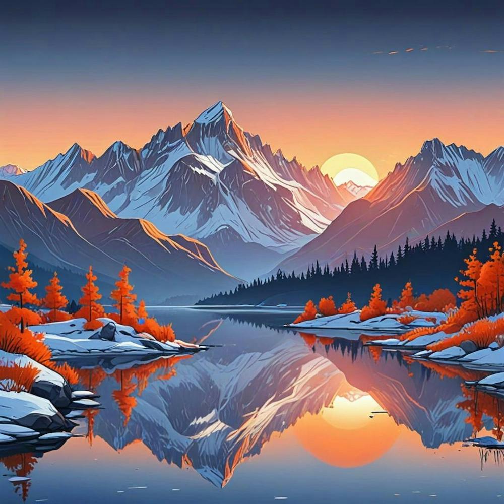 Mountain Lake Landscape (2)