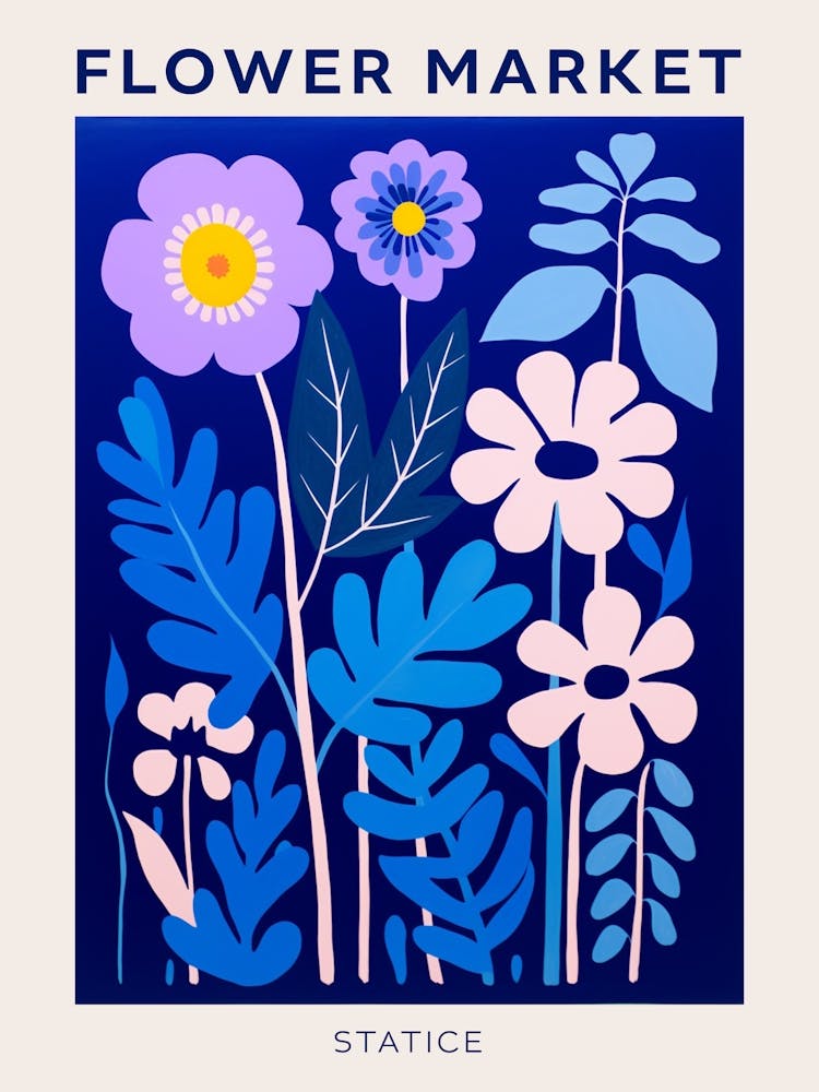 Blue Flower Market Poster Statice 4
