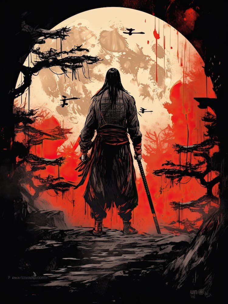 Samurai Shodo Style Illustration 3