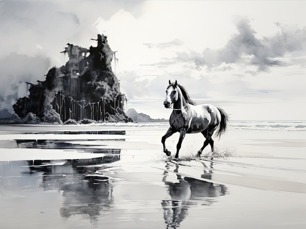 A Horse Oil Painting In Railay Beach, Thailand, Landscape 4
