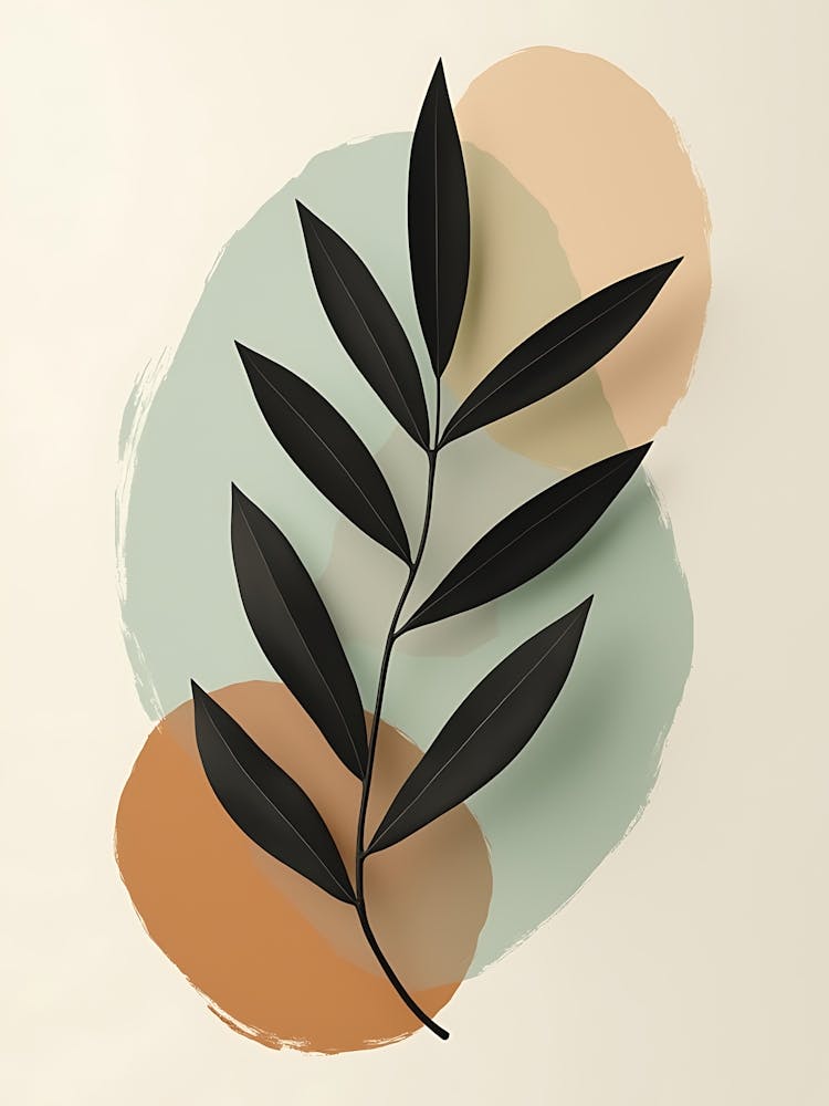 Subtle Leaf Arrangement in Taupe and Sand