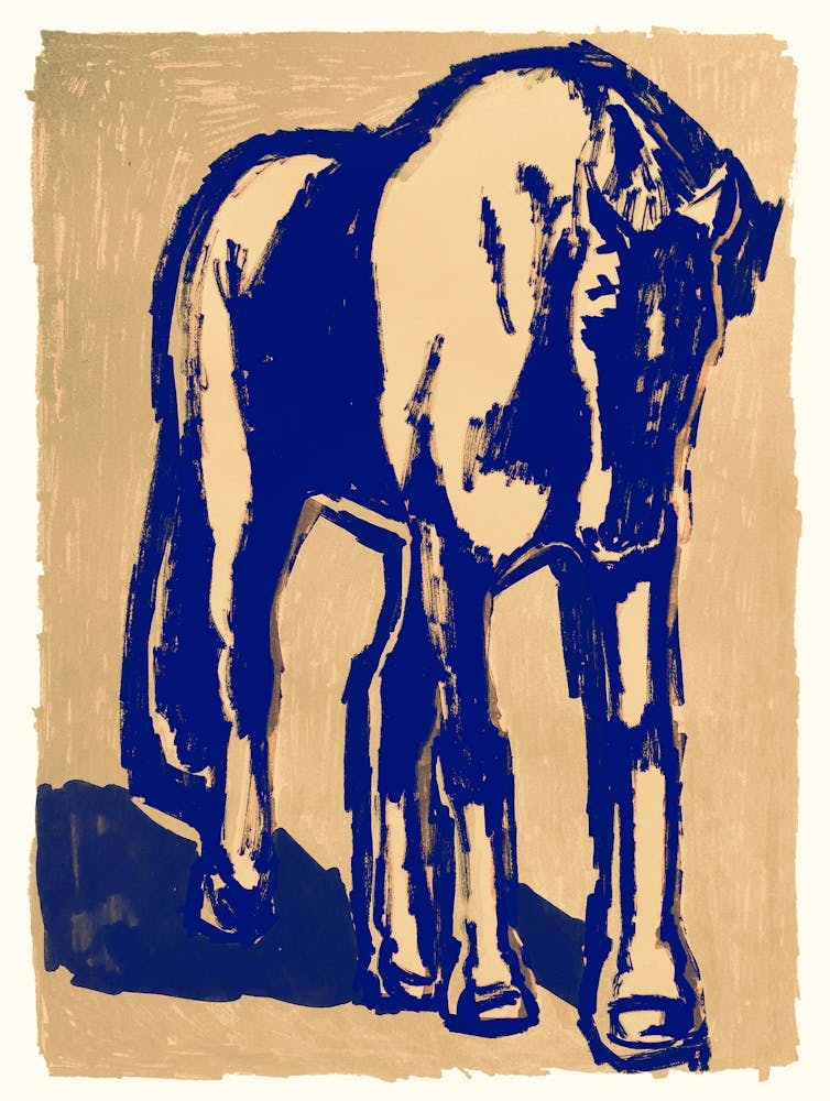 Abstract Blue Horse