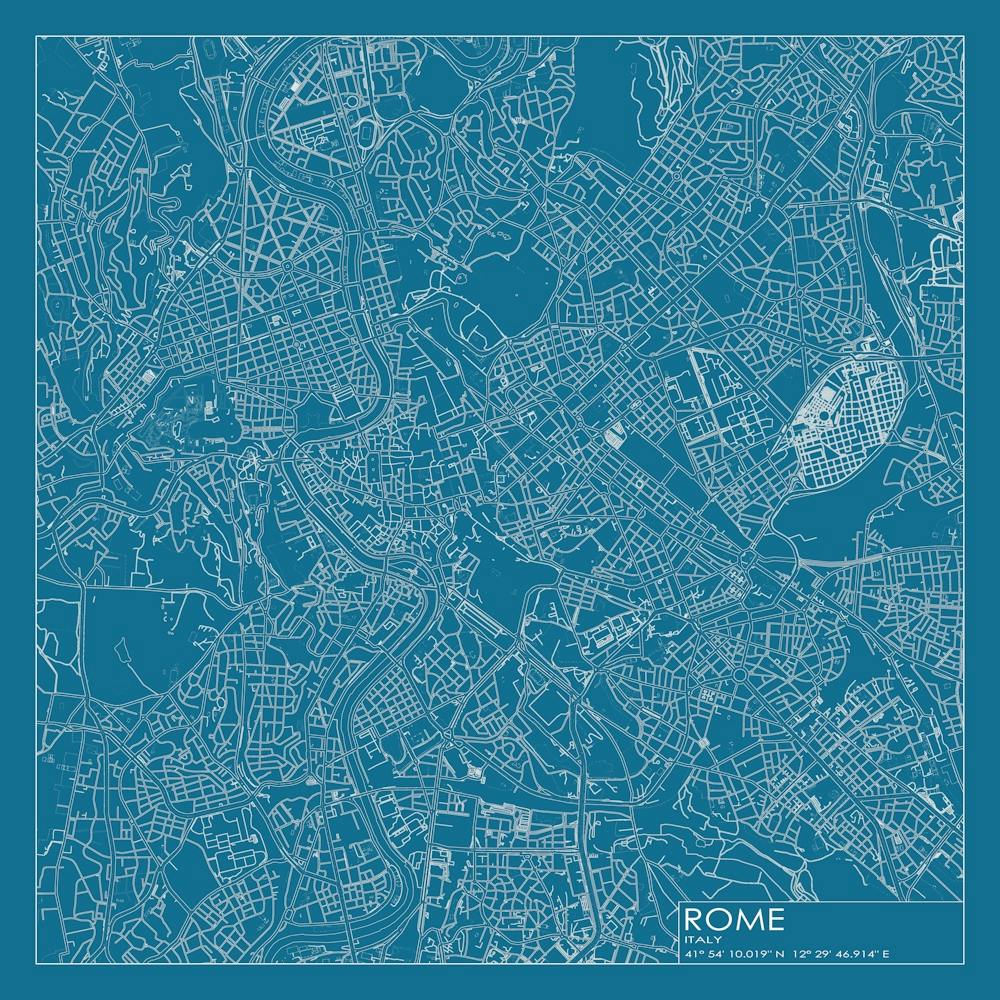 Rome Italy city map blueprint design
