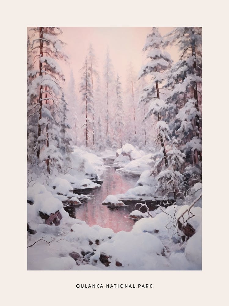 Dreamy Winter National Park Poster  Oulanka National Park Finland 1