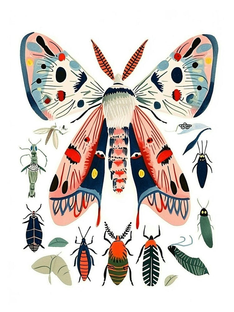 Colourful Insect Illustration Moth 12