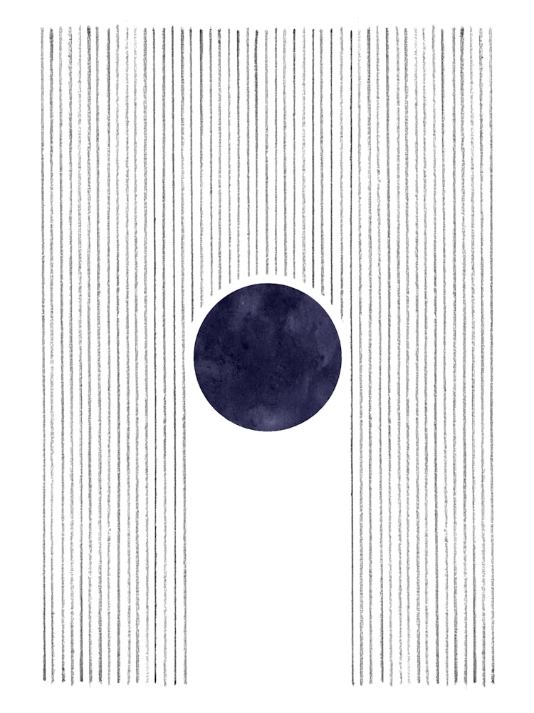 Navy circle and lines