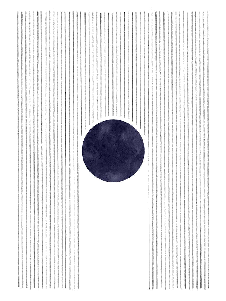 Navy circle and lines