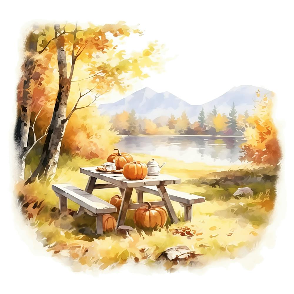 Autumn Picnic Table 2