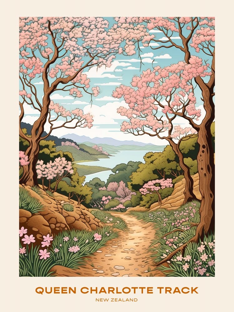 Queen Charlotte Track Neuseeland 1 Wander-Poster