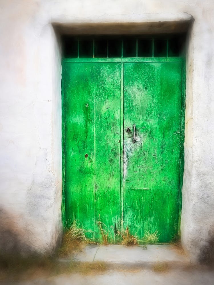 Green Painted Doors