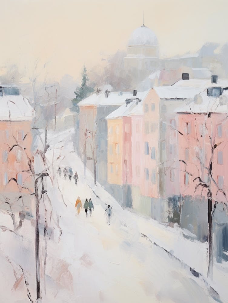 Dreamy Winter Painting Oslo Norway 2
