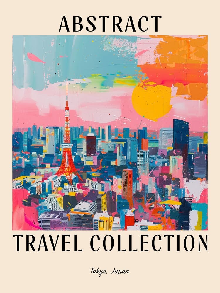 Abstract Travel Collection Poster Tokyo Japan 9