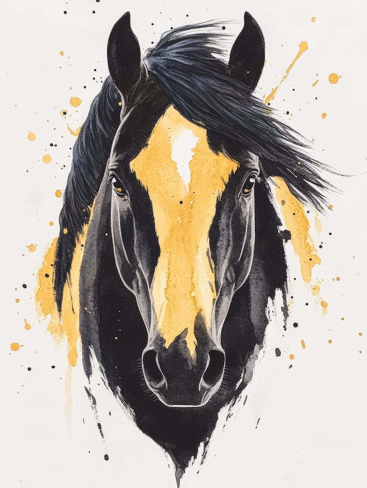 Black And Yellow Horse 1