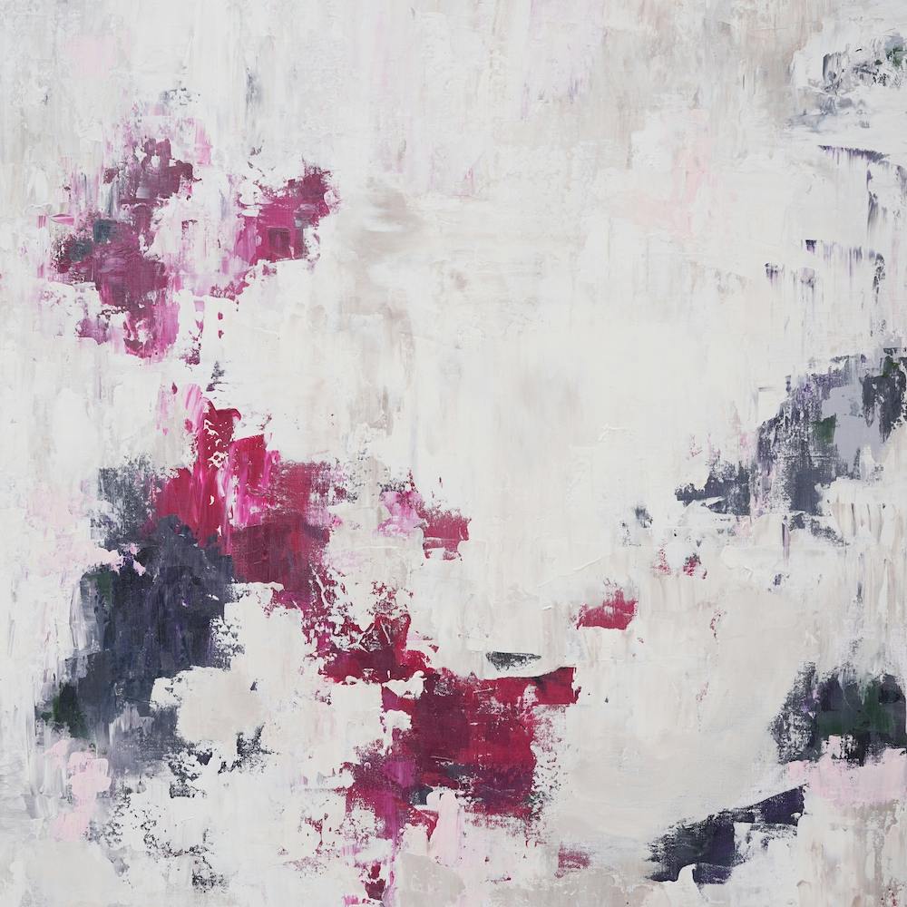 Neutral And Pink Abstract 1 Square