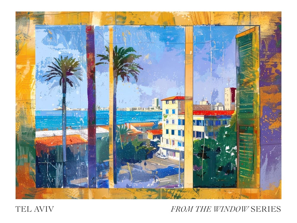 Tel Aviv From The Window Series Poster Painting 2