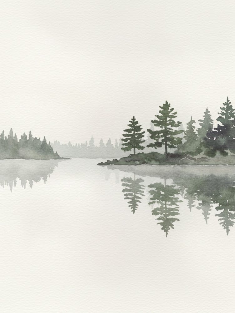 Watercolor Of A Lake