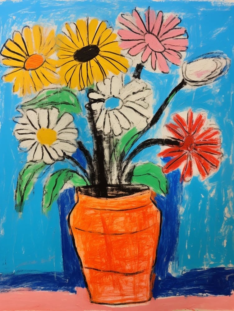 Flower Painting Fauvist Style Calendula 1