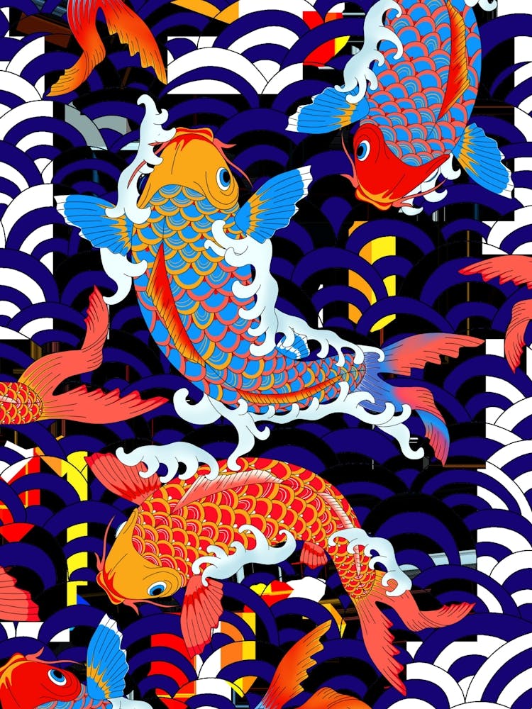 Koi Fish Traditional Japanese Art