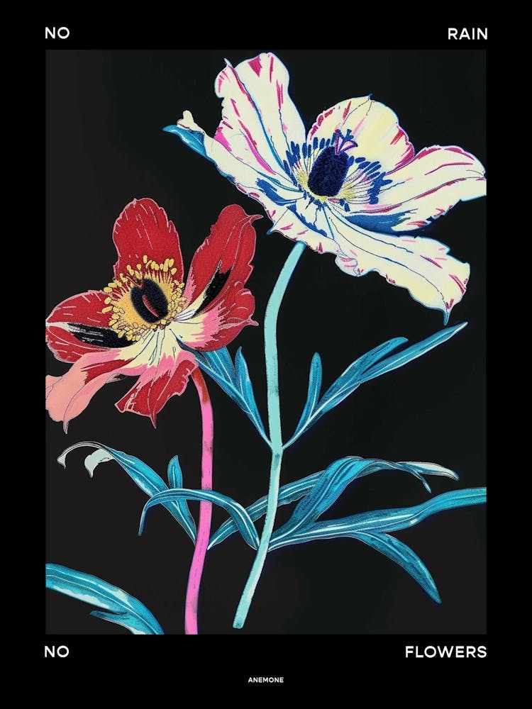 No Rain No Flowers Poster Anemone 1